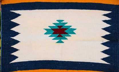 GEOMETRIC - Prussian Blue and Yellow Badi Ghadi - 1.5 x 1.5 ft