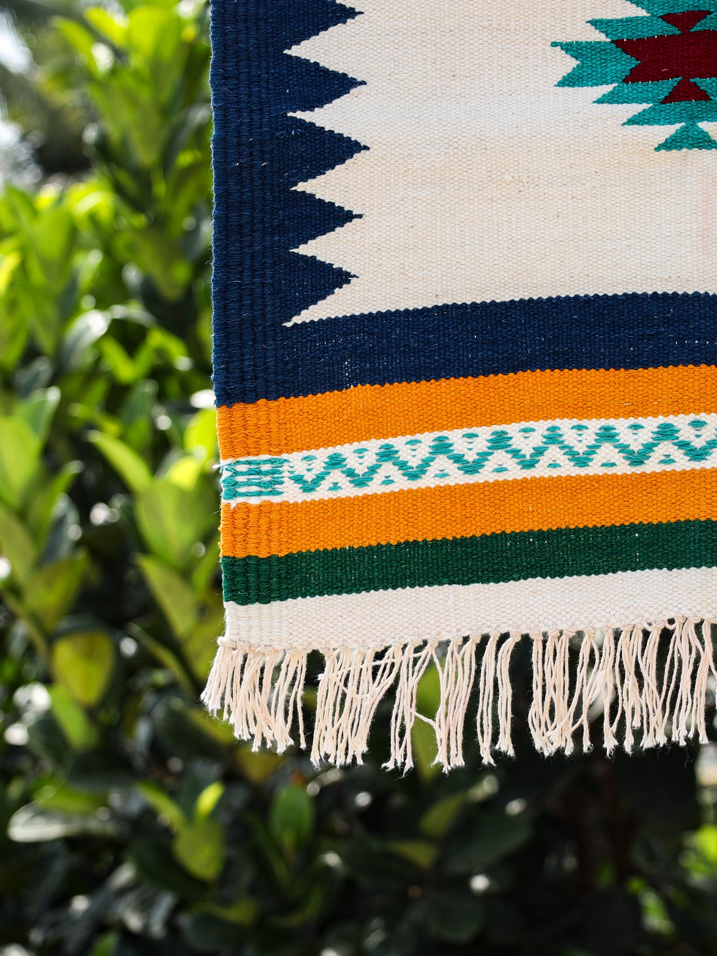 GEOMETRIC - Prussian Blue and Yellow Badi Ghadi - 1.5 x 1.5 ft