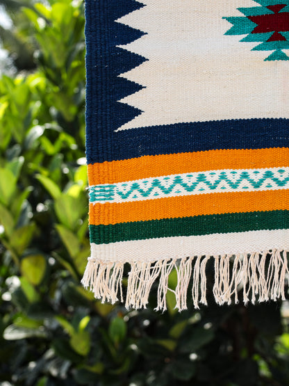 GEOMETRIC - Prussian Blue and Yellow Badi Ghadi - 1.5 x 1.5 ft