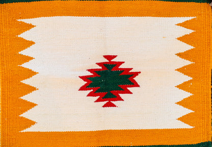 GEOMETRIC - Forest Green Red Badi Ghadi - 1.5 x 1.5 ft