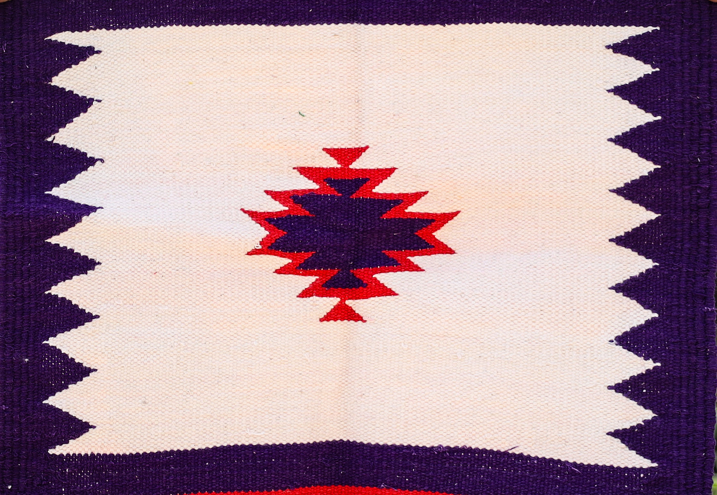 GEOMETRIC - Purple and Crimson Red Badi Ghadi - 1.5 x 1.5 ft