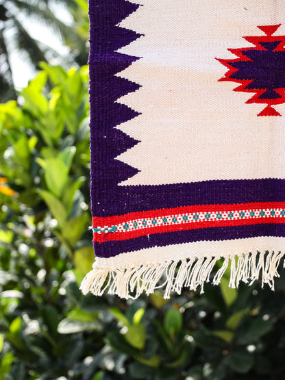 GEOMETRIC - Purple and Crimson Red Badi Ghadi - 1.5 x 1.5 ft