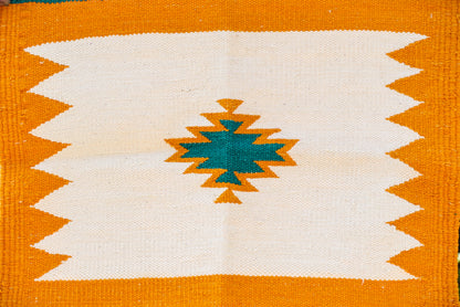 GEOMETRIC - Yellow and Turquoise Badi Ghadi - 1.5 x 1.5 ft