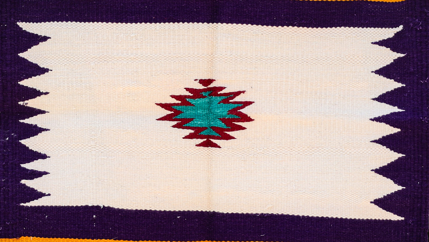 GEOMETRIC - Deep Purple and Yellow Badi Ghadi - 1.5 x 1.5 ft
