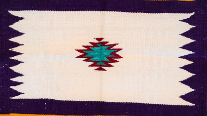 GEOMETRIC - Deep Purple and Yellow Badi Ghadi - 1.5 x 1.5 ft