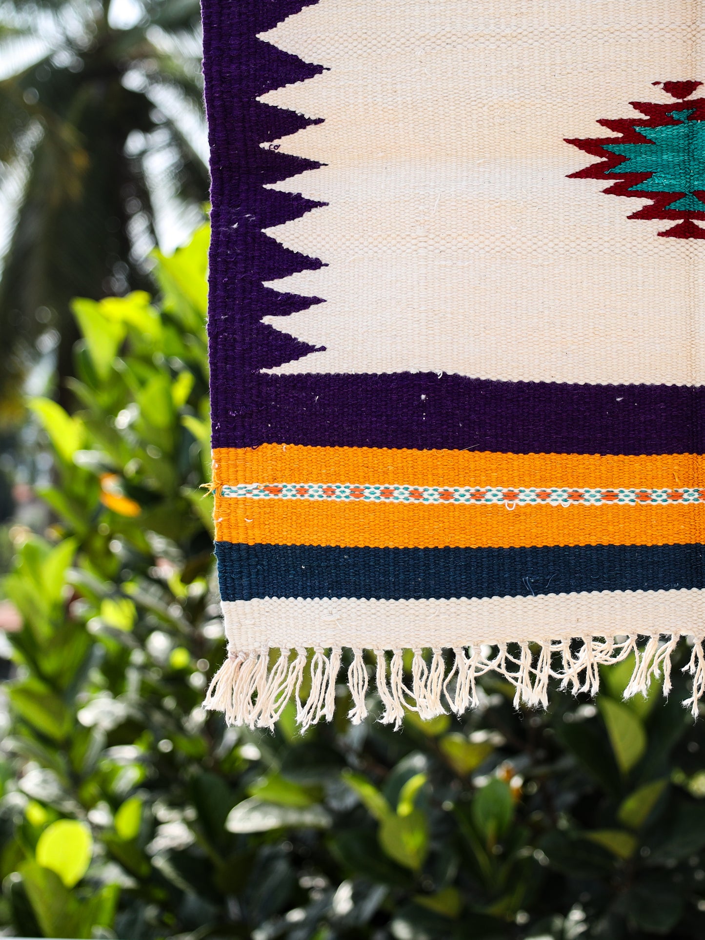 GEOMETRIC - Deep Purple and Yellow Badi Ghadi - 1.5 x 1.5 ft
