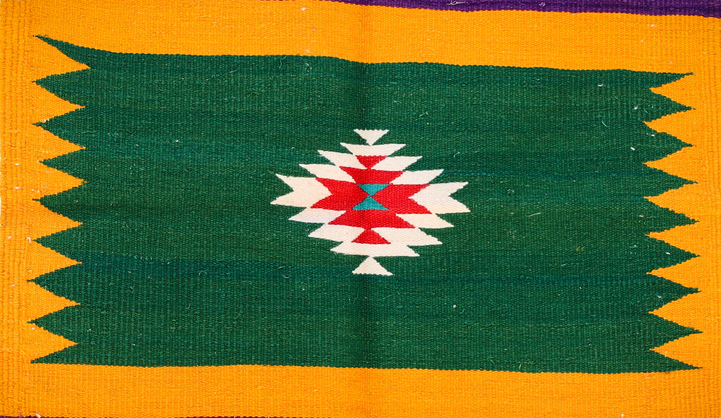 GEOMETRIC - Green and Saffron Yellow Badi Phool - 2 x 2 ft