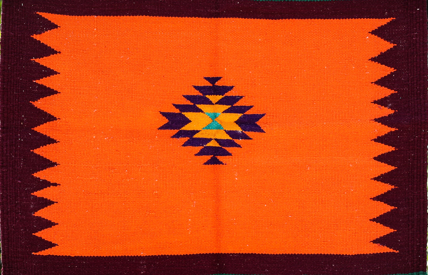 GEOMETRIC - Tangerine and Mahogany Badi Ghadi - 2 x 2 ft