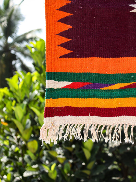 GEOMETRIC - Amber Orange Badi Phool - 2 x 2 ft