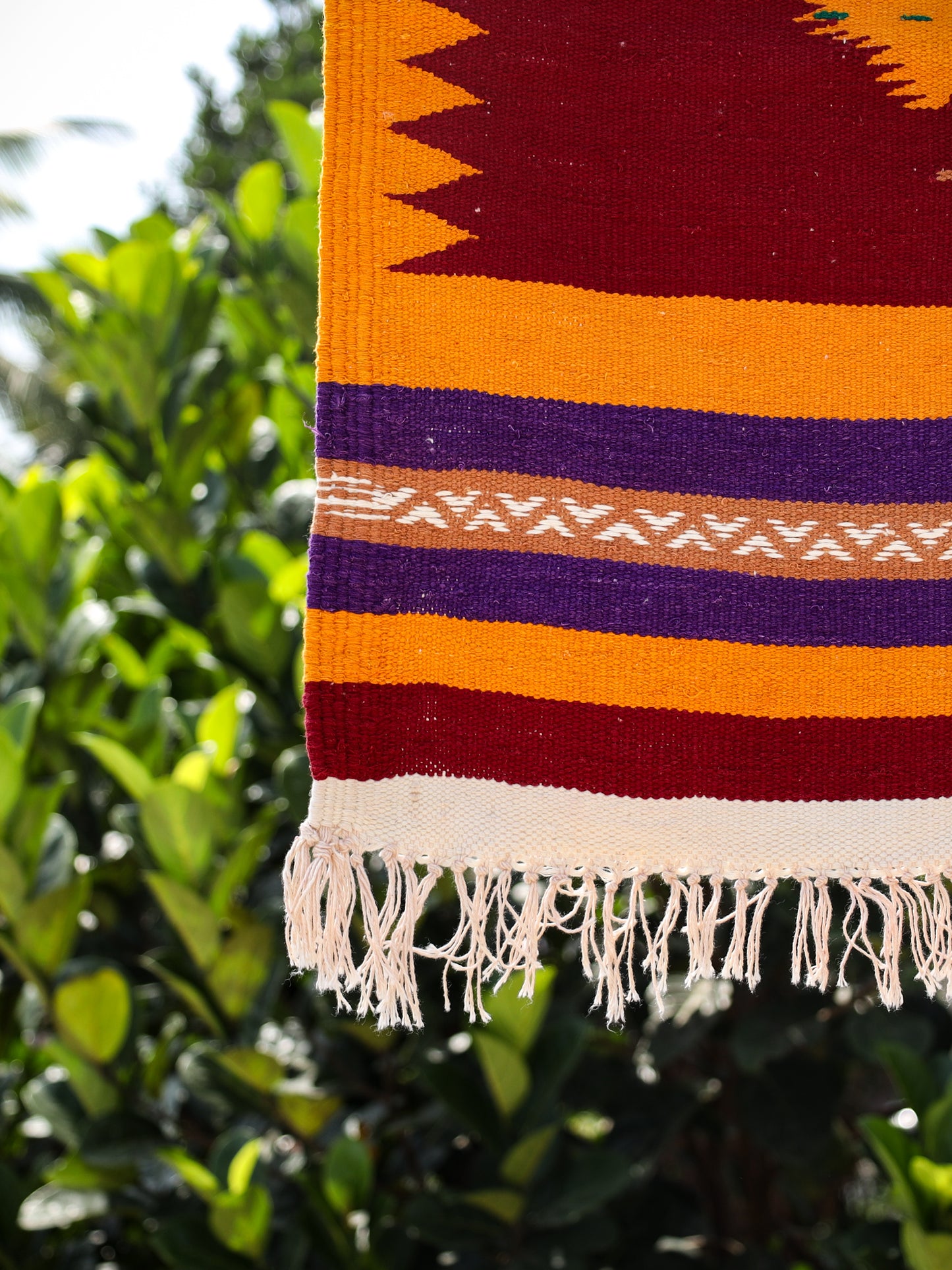 NAVAL - Deep Maroon and Yellow (Mor) - 2 x 2 ft