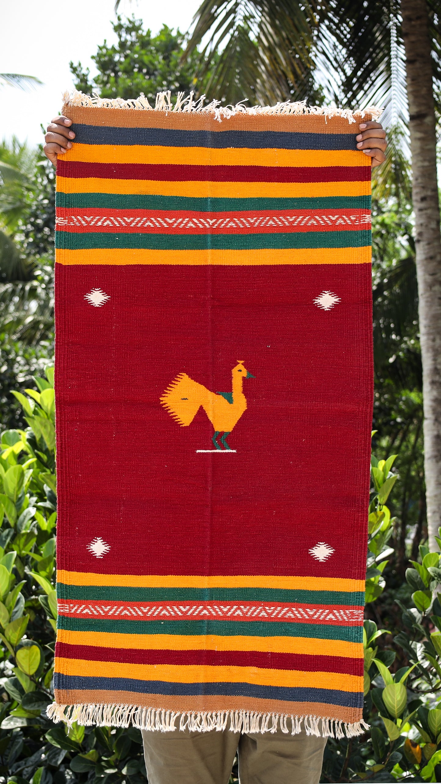 NAVAL - Wine Red and Marigold (Mor) - 2 x 4 ft
