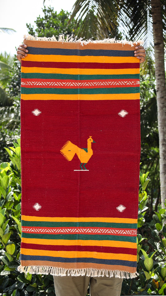 NAVAL - Wine Red and Marigold (Mor) - 2 x 4 ft