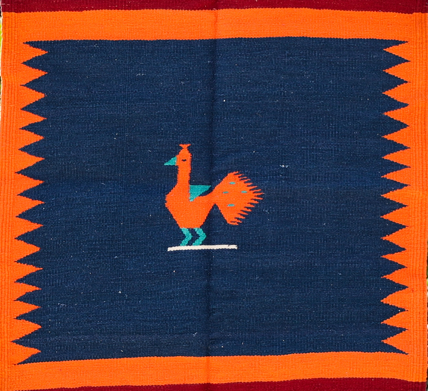 NAVAL - Midnight Blue and Coral Orange (Mor) - 2 x 5 ft