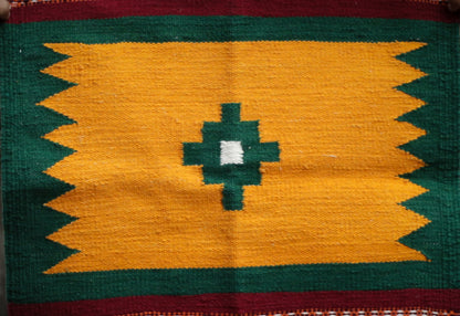 GEOMETRIC - Mustard and Green - 1.5 x 1.5 ft