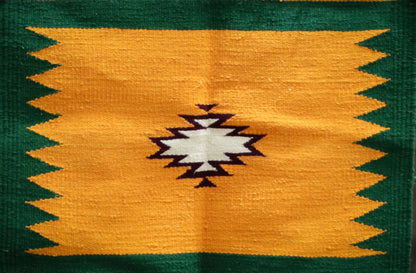 GEOMETRIC - Emerald Green and Gold - 1.5 x 1.5 ft