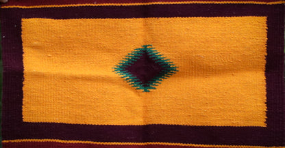 GEOMETRIC - Mustard and Maroon - 1.5 x 1.5 ft