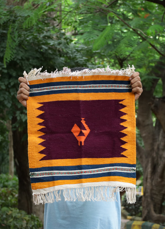 NAVAL - Navy Blue and Deep Maroon - 1.5 x 1.5 ft