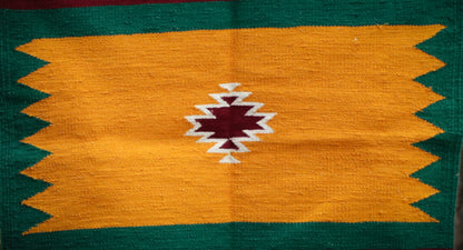GEOMETRIC - Mustard Yellowand Dark Maroon - 2 x 2 ft
