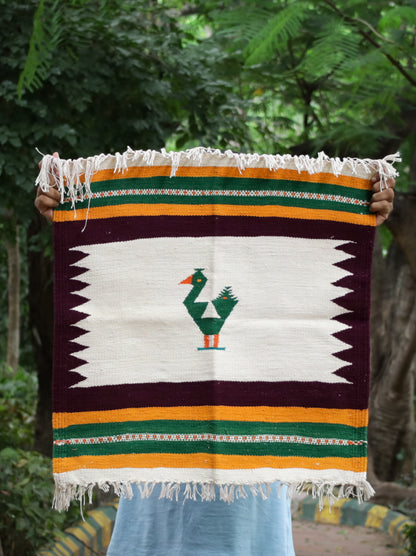 NAVAL - Deep Maroon and Green- 2 x 2 ft
