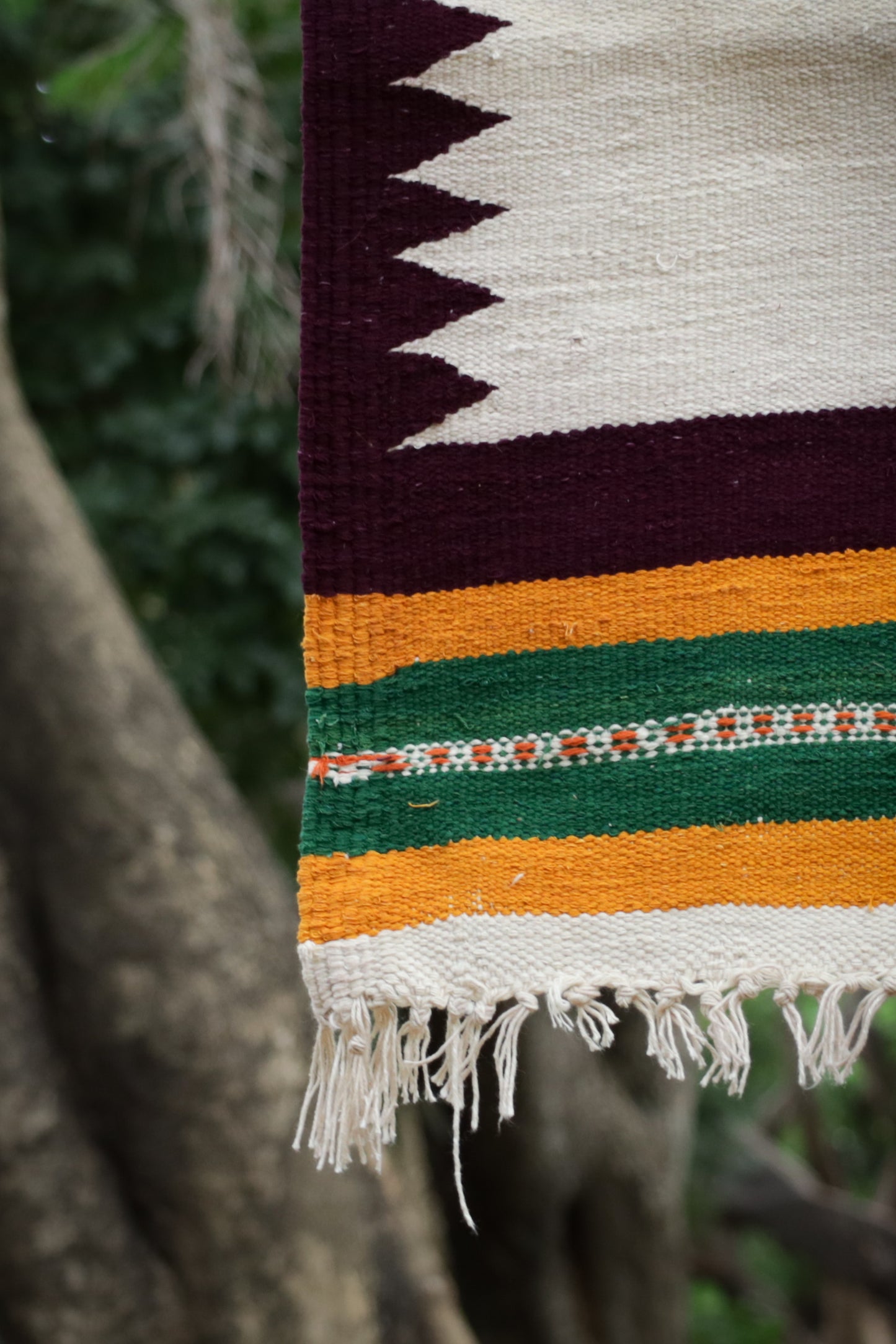 NAVAL - Deep Maroon and Green- 2 x 2 ft