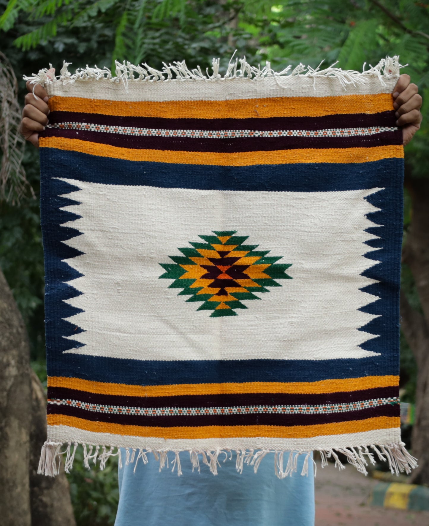 GEOMETRIC - Persian Blue and Green - 2 x 2 ft