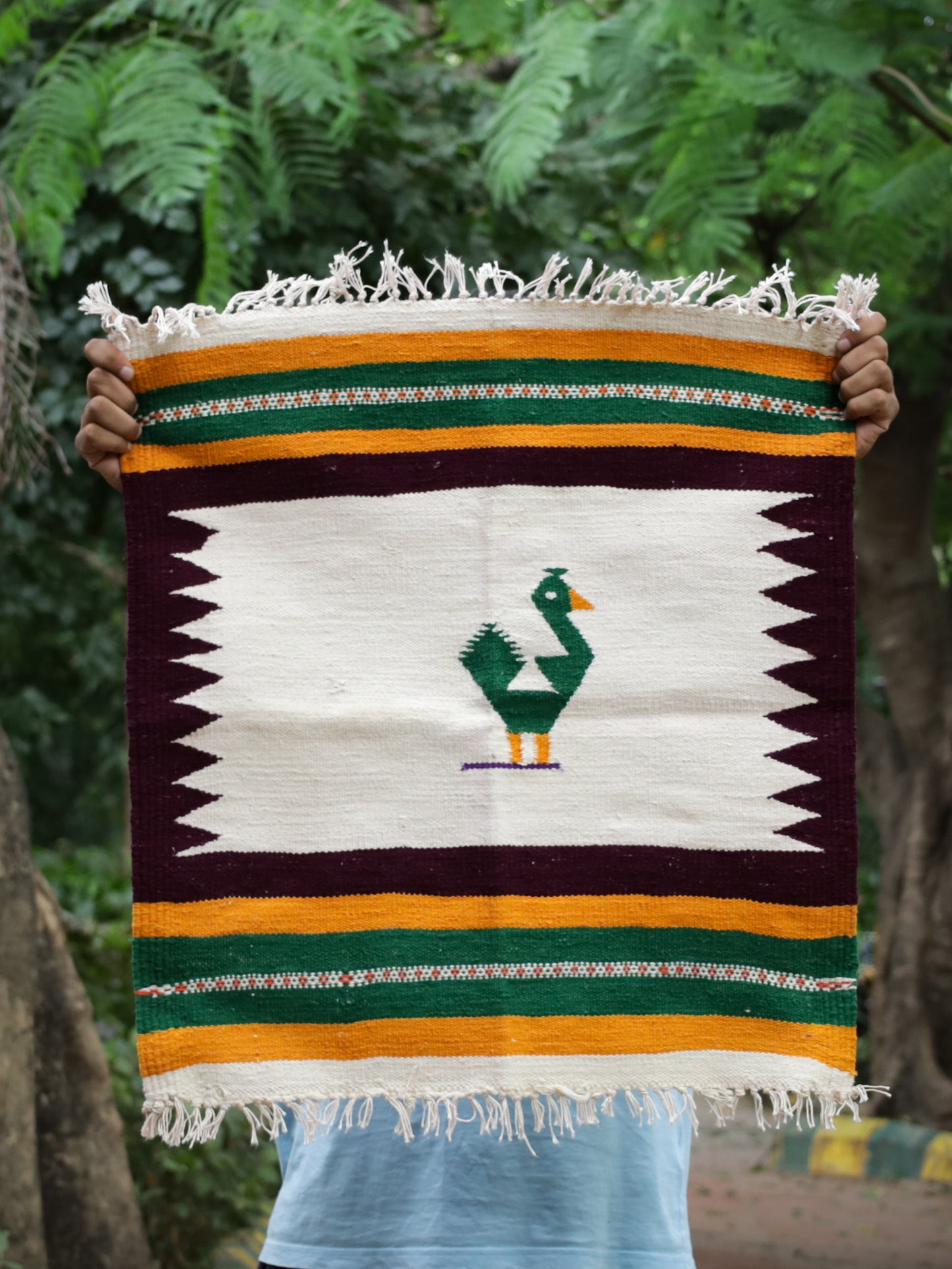 NAVAL - Maroon and Deep Green- 2 x 2 ft