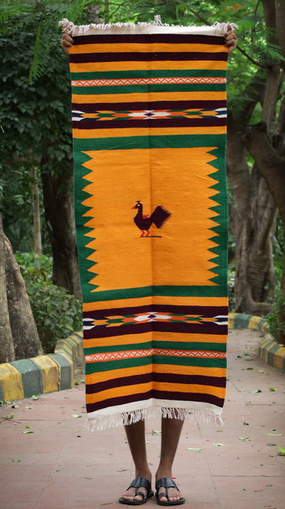 NAVAL -  Green and Jamun - 2 x 5 ft