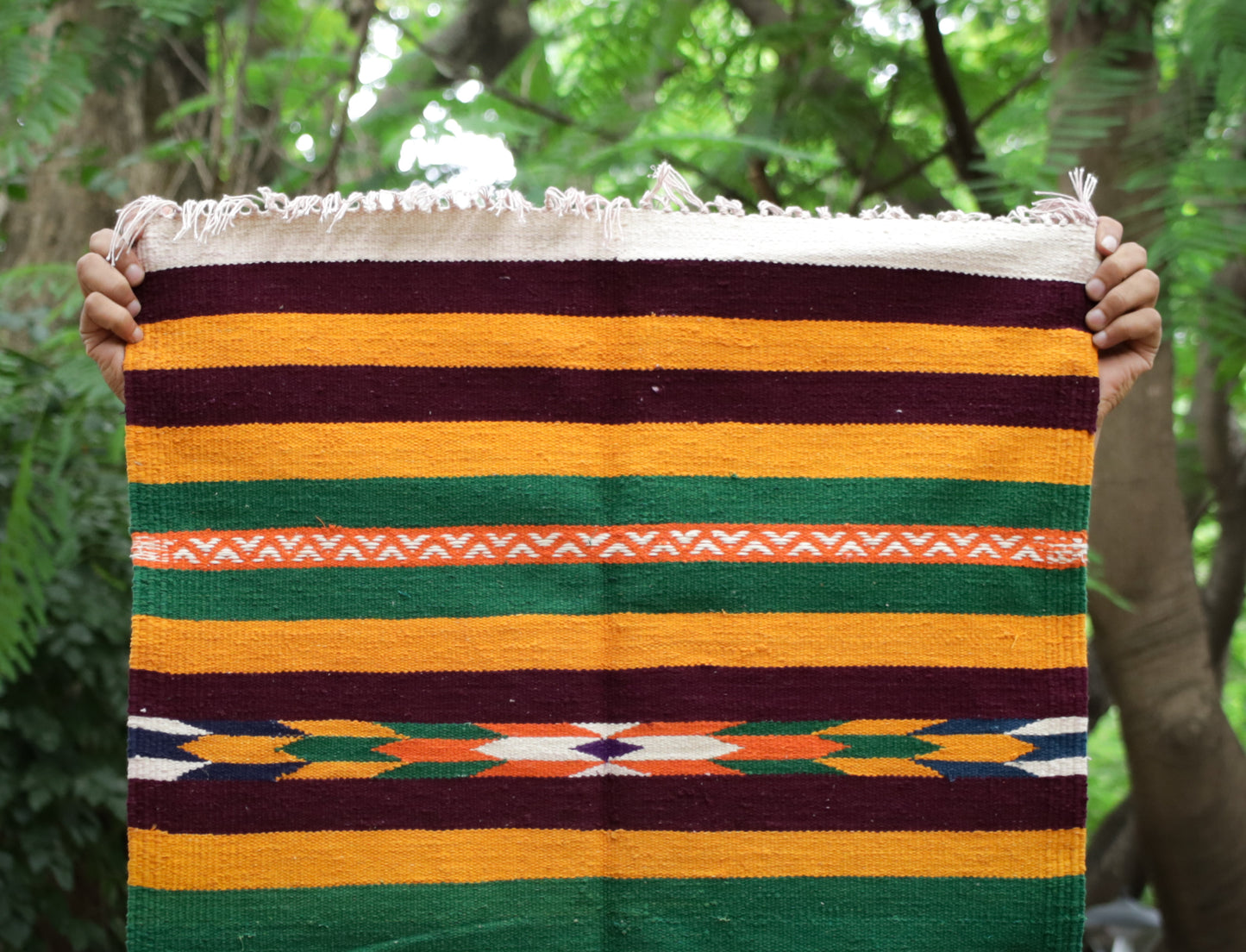 NAVAL -  Green and Jamun - 2 x 5 ft