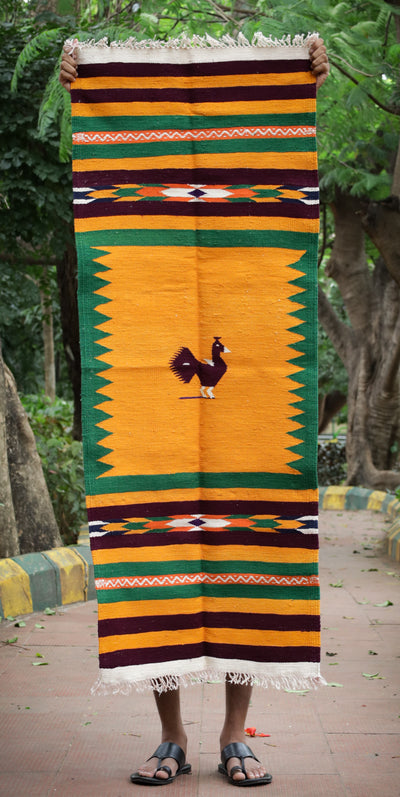 NAVAL - Emerald Green and Maroon Red - 2 x 5 ft