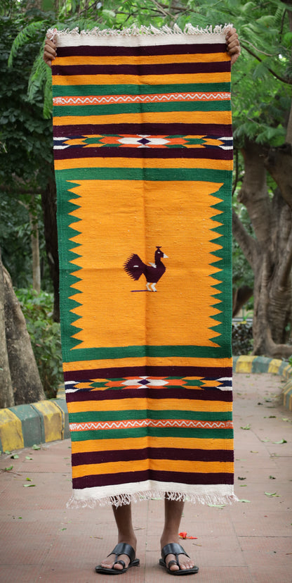 NAVAL - Emerald Green and Maroon Red - 2 x 5 ft