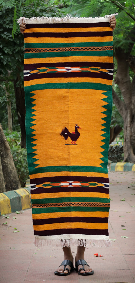 NAVAL - Emerald Green and Jamun Red - 2 x 5 ft