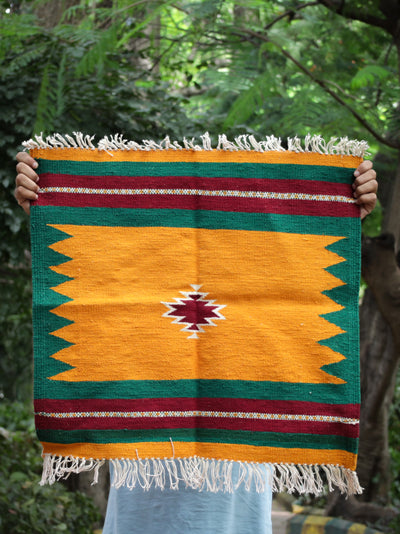 GEOMETRIC - Yellow and Emerald Green - 2 x 2 ft