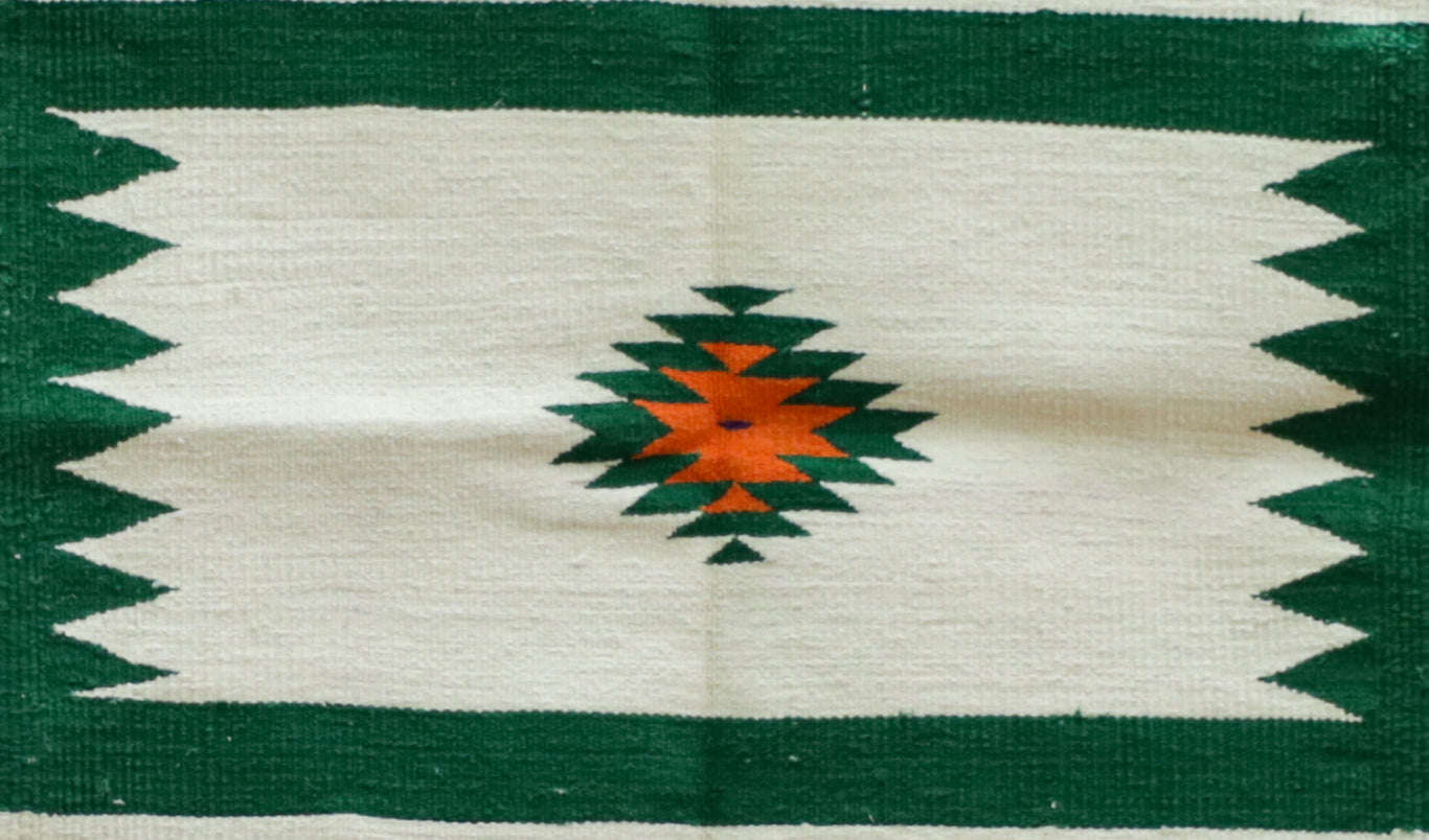 GEOMETRIC - Forest Green & Marigold Ochre - 2 x 2 ft