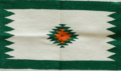 GEOMETRIC - Forest Green & Marigold Ochre - 2 x 2 ft