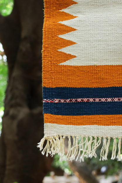 GEOMETRIC - Marigold Ochre & Midnight Navy - 2 x 2 ft