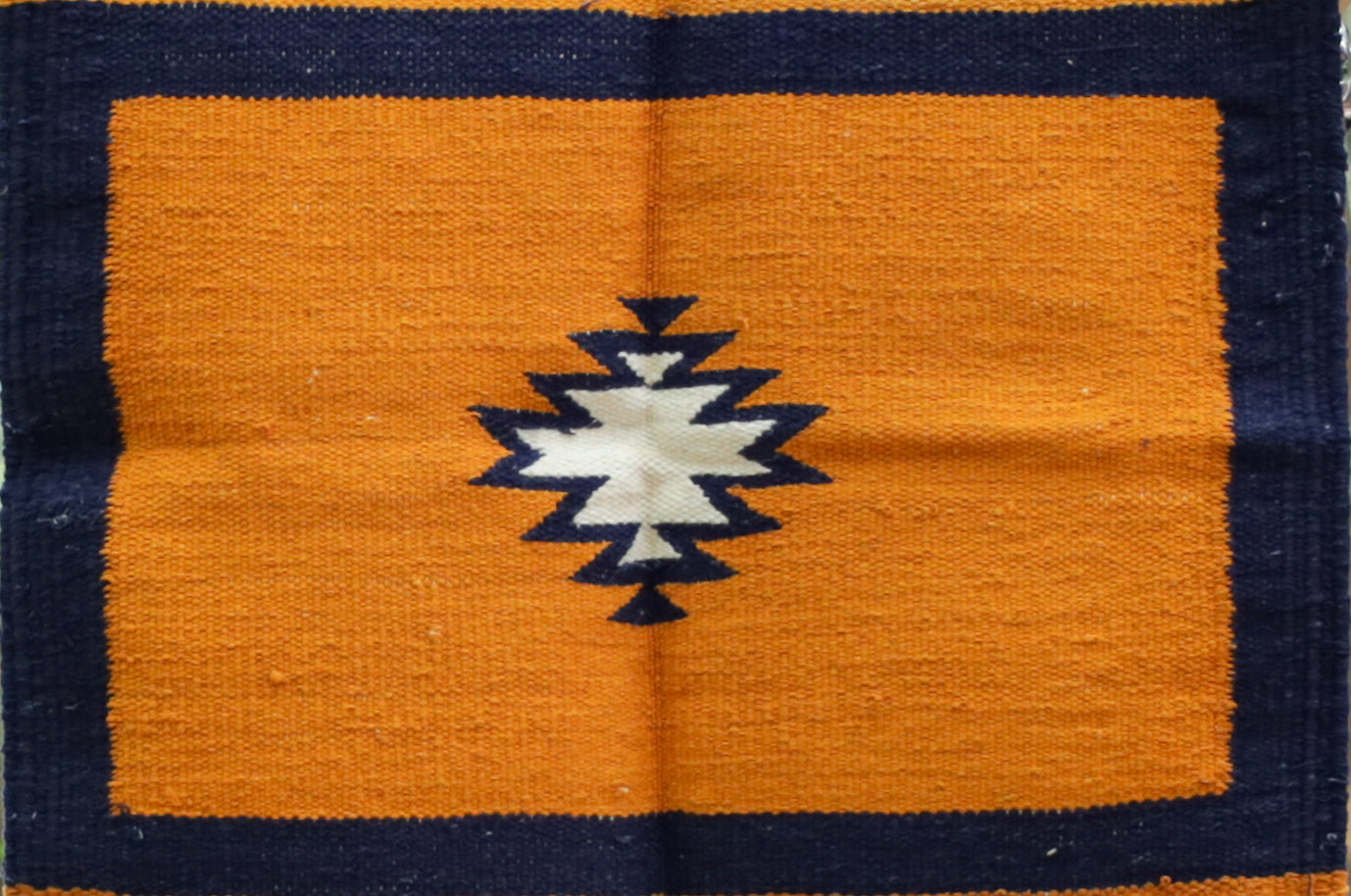 GEOMETRIC - Warm Ochre & Midnight Navy 1.5 x 1.5 ft