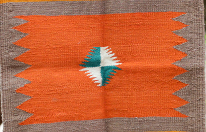 GEOMETRIC - Rustic Mocha & Tangy Tangerine 1.5 x 1.5 ft