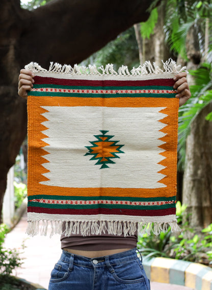 GEOMETRIC - Marigold Amber & Emerald Green 1.5 x 1.5 ft