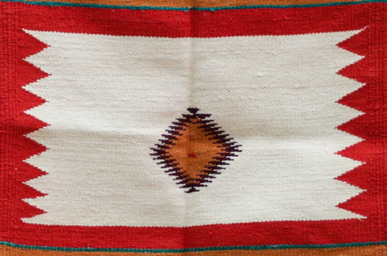 GEOMETRIC - Rustic Scarlet & Spiced Ochre 1.5 x 1.5 ft