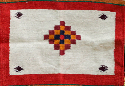 GEOMETRIC - Scarlet Red & Spiced Amber 1.5 x 1.5 ft