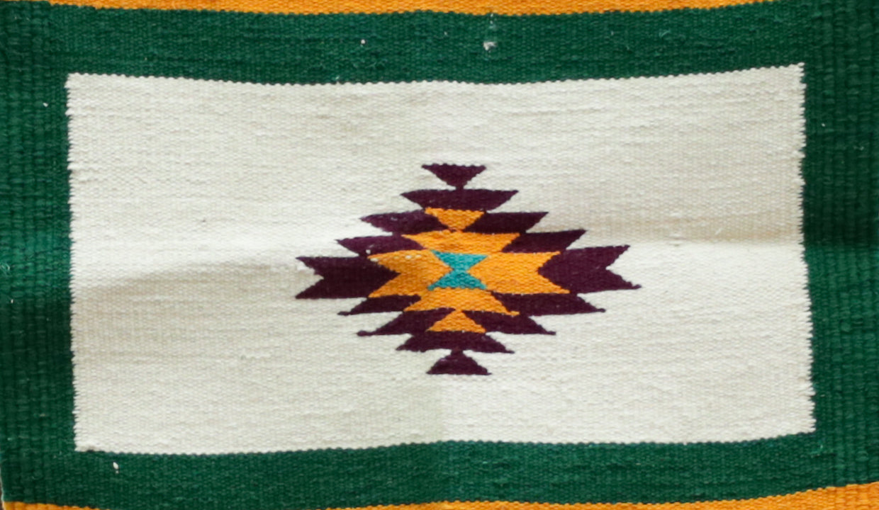 GEOMETRIC - Bottle Green and Golden Yellow 1.5 x 1.5 ft