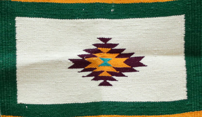 GEOMETRIC - Bottle Green and Golden Yellow 1.5 x 1.5 ft