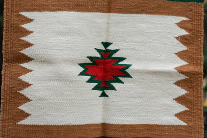 GEOMETRIC - Earthy Camel & Forest Green 1.5 x 1.5 ft