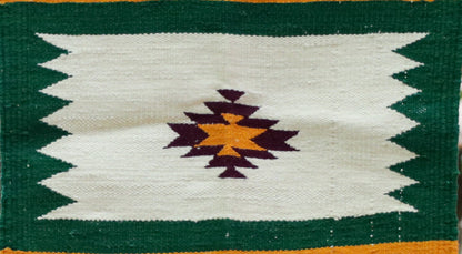 GEOMETRIC - Forest Green & Marigold Amber 1.5 x 1.5 ft