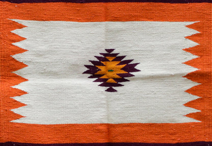 GEOMETRIC - Sunset Orange & Aubergine Plum - 2 x 2 ft