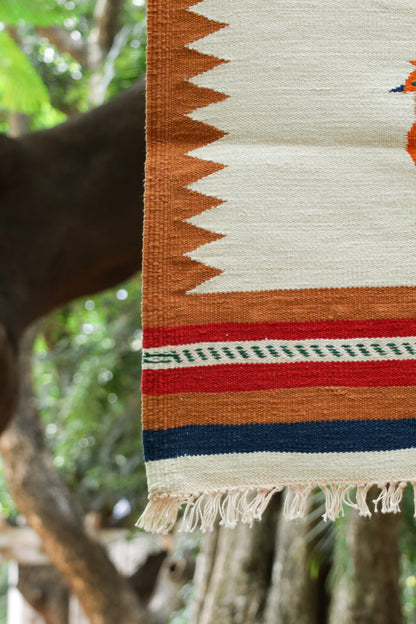 NAVAL - Raw Ecru & Tangy Apricot - 2 x 2 ft