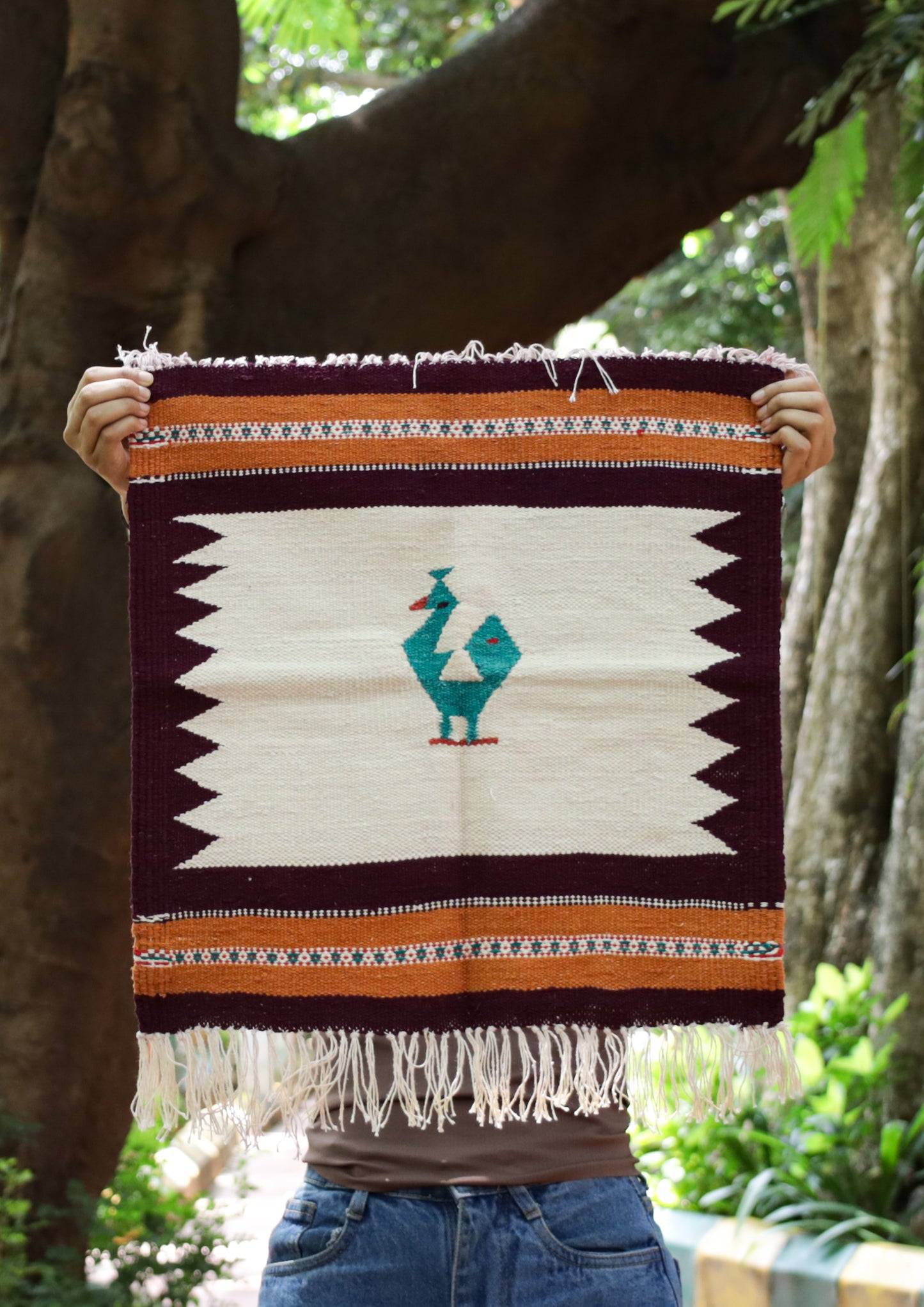 NAVAL - Deep Plum & Ochre Brown 1.5 x 1.5 ft