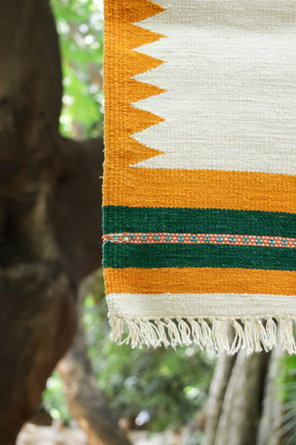 NAVAL - Tangerine Poppy & Cypress Green - 2 x 2 ft