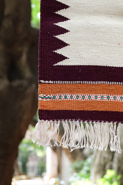 NAVAL - Royal Plum & Ochre Orange 1.5 x 1.5 ft