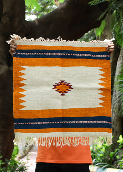 GEOMETRIC - Marigold Ochre & Midnight Navy - 2 x 2 ft